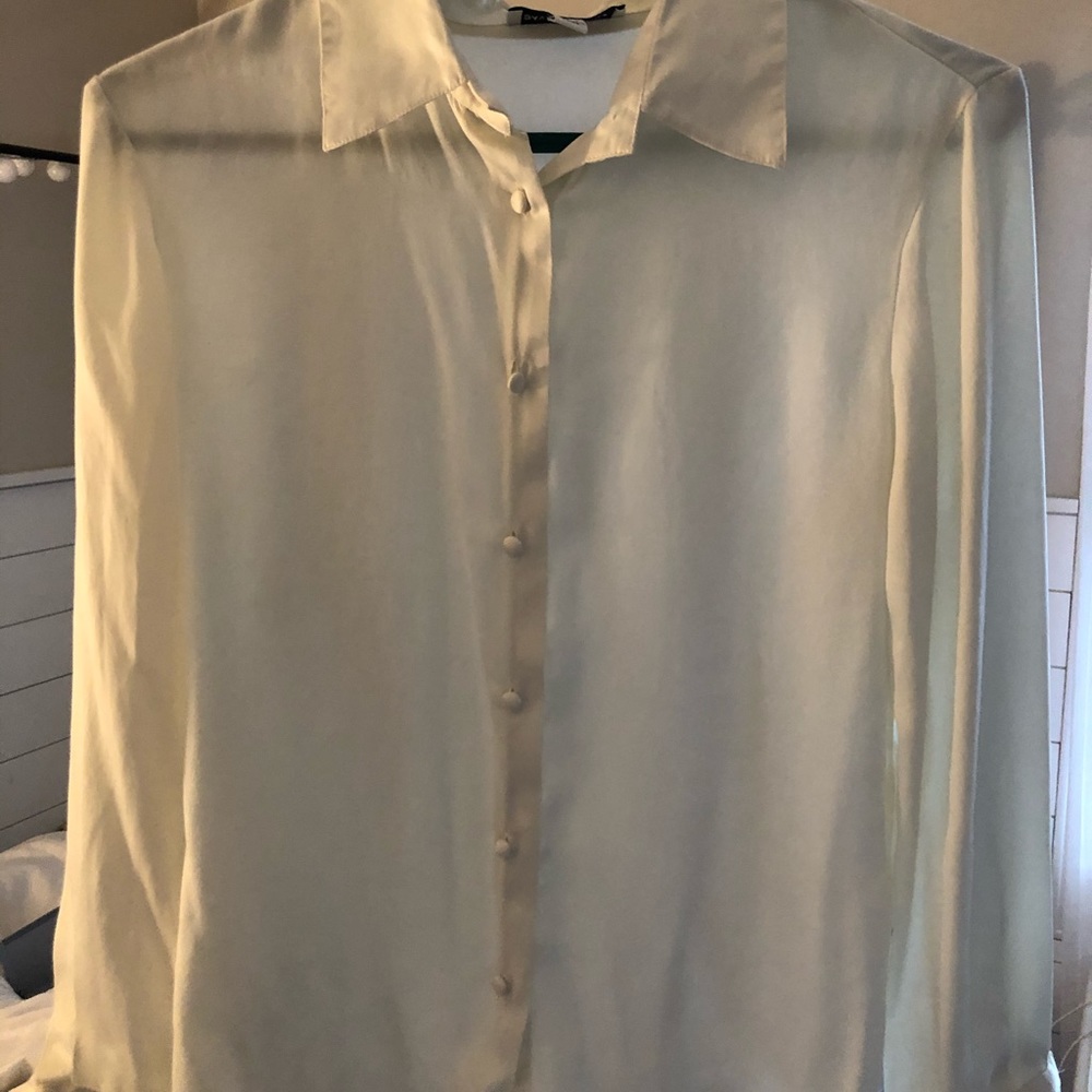 Vintage Button Down Silky Shirt!